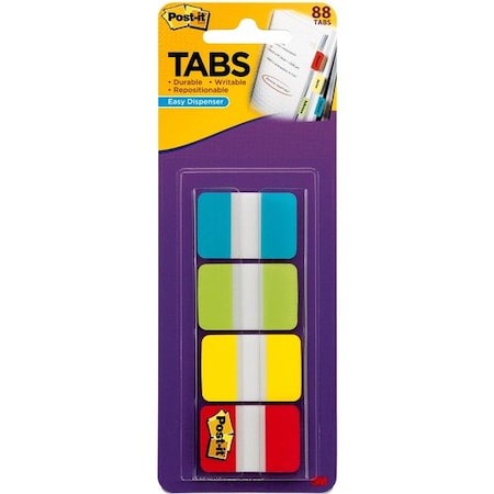 3M Commercial Tab, Post-It, Solid, 1In, Assrt MMM686ALYR1IN